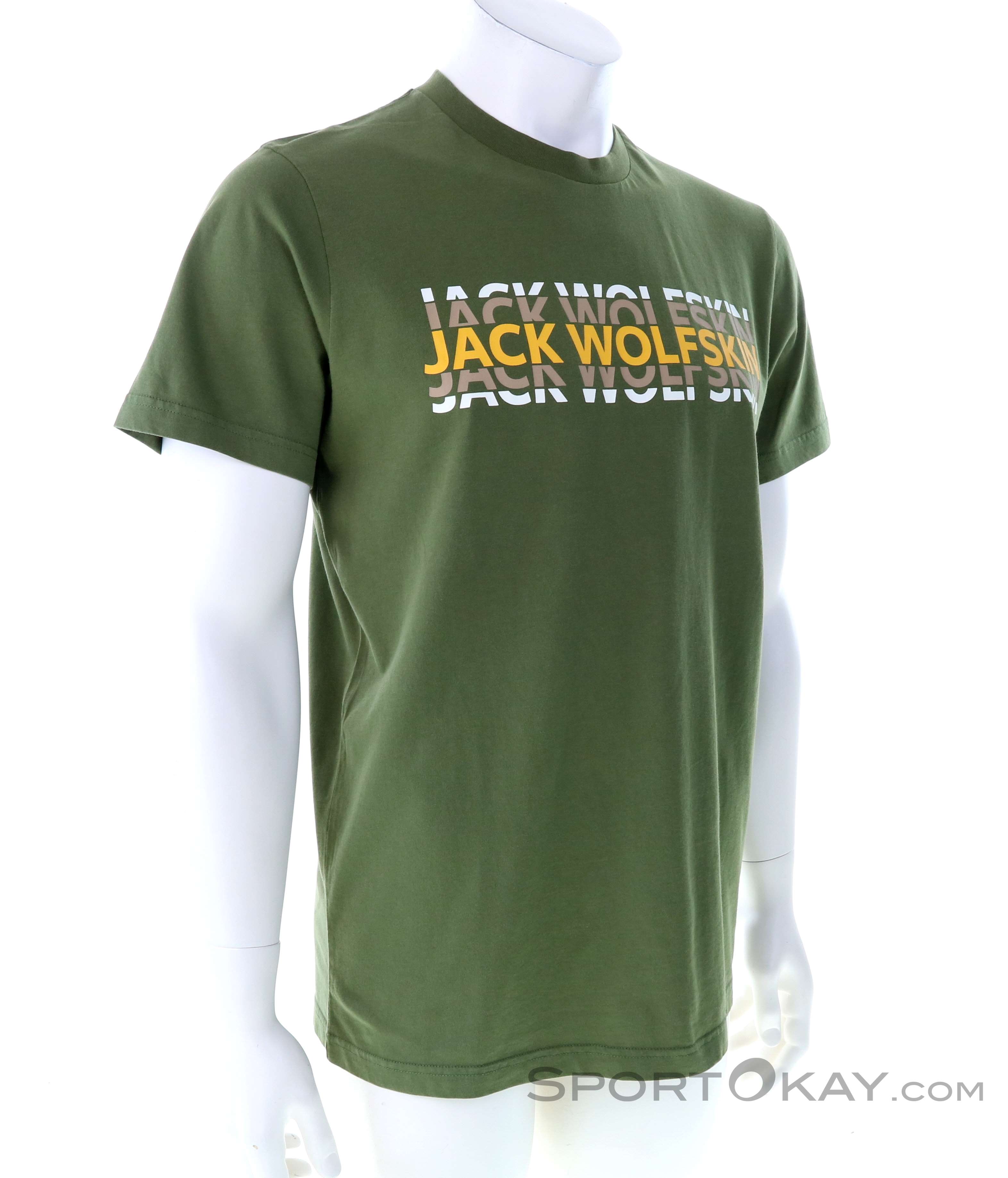 Jack Wolfskin Strobe Herren T-Shirt-Oliv-Dunkelgrün-S